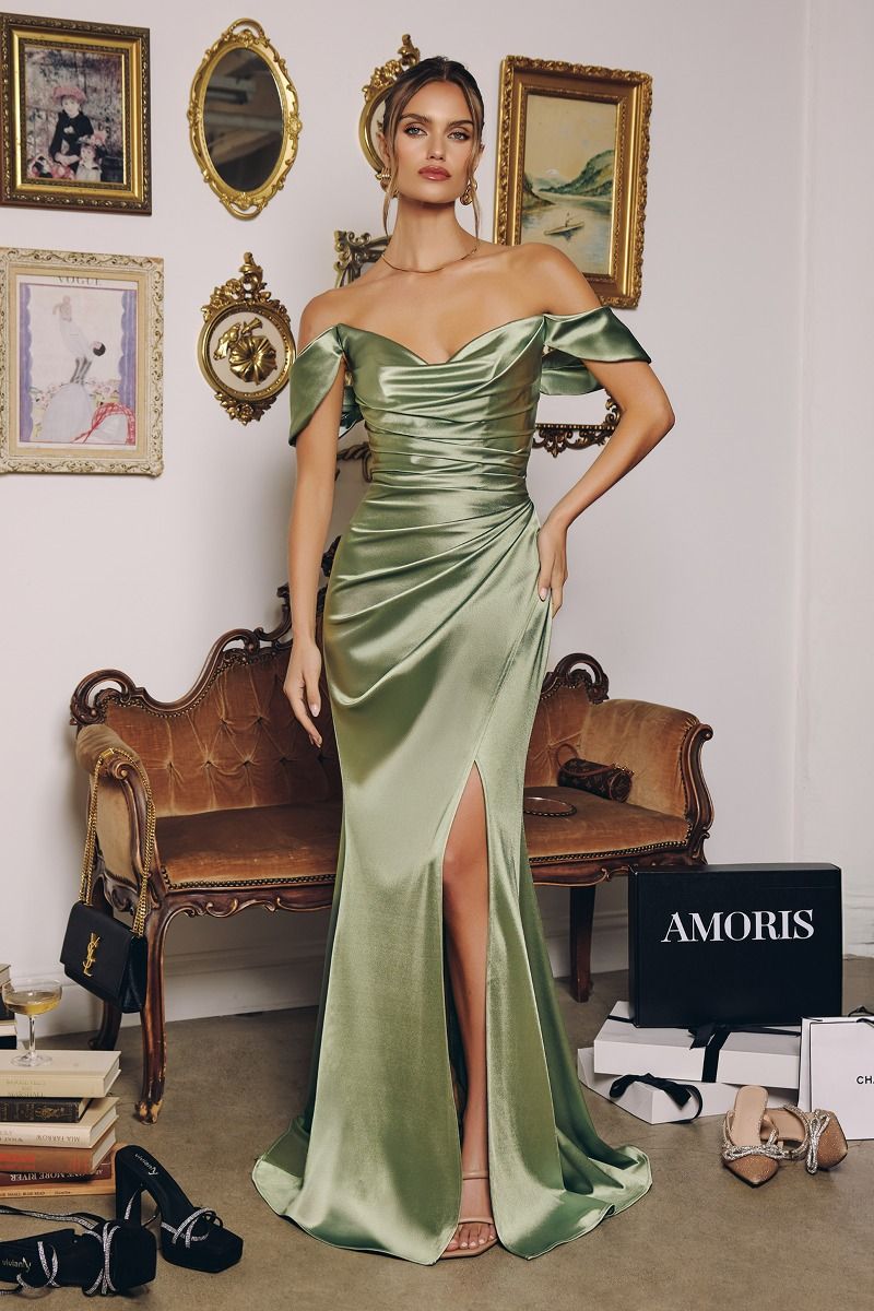 Sultry Sophisticated Sheath Gown w/ Daring Leg Slit for Red Carpet Event - CDT610